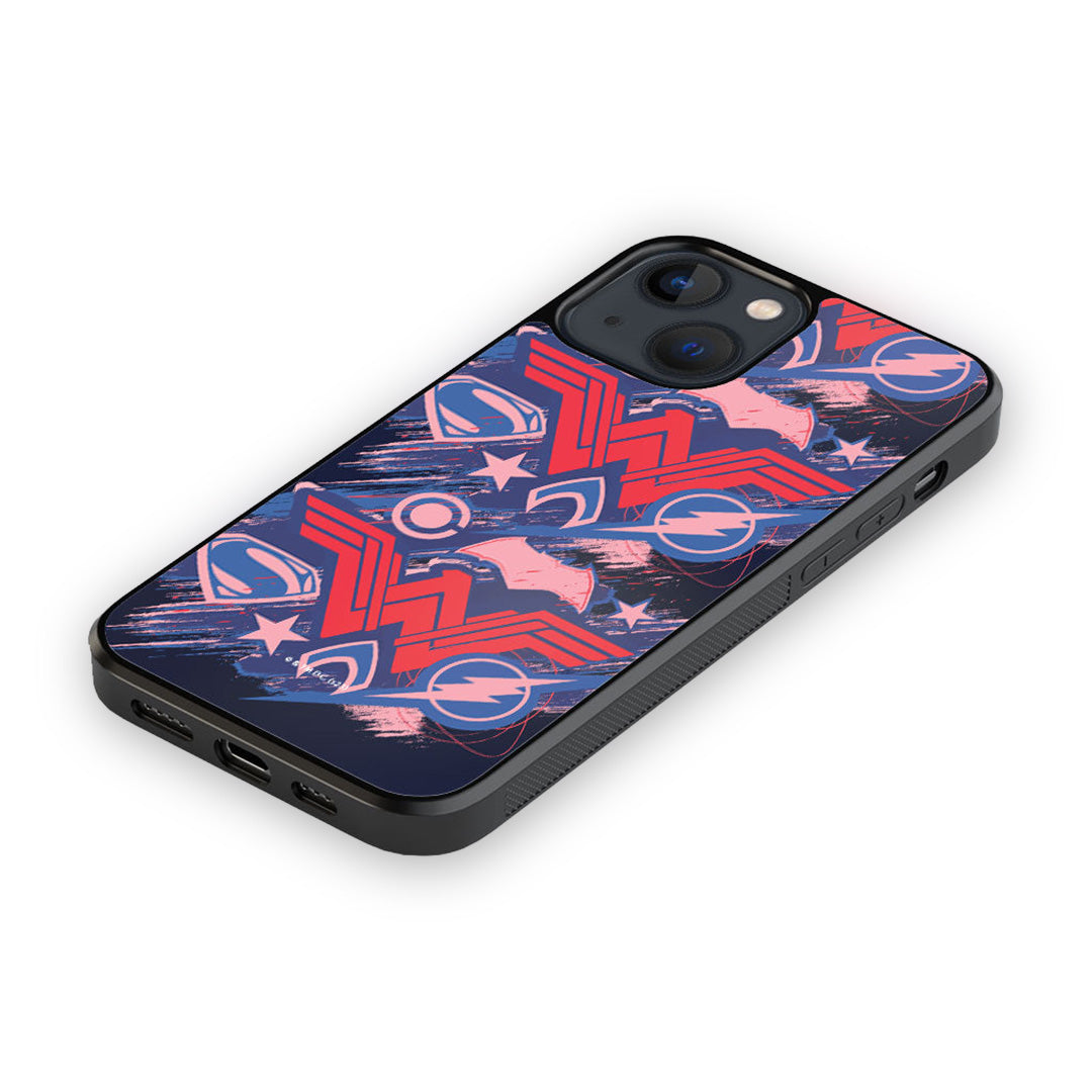 Jl Scribbled Logos Glass iPhone Case for iPhone 13 Mini | Macmerise