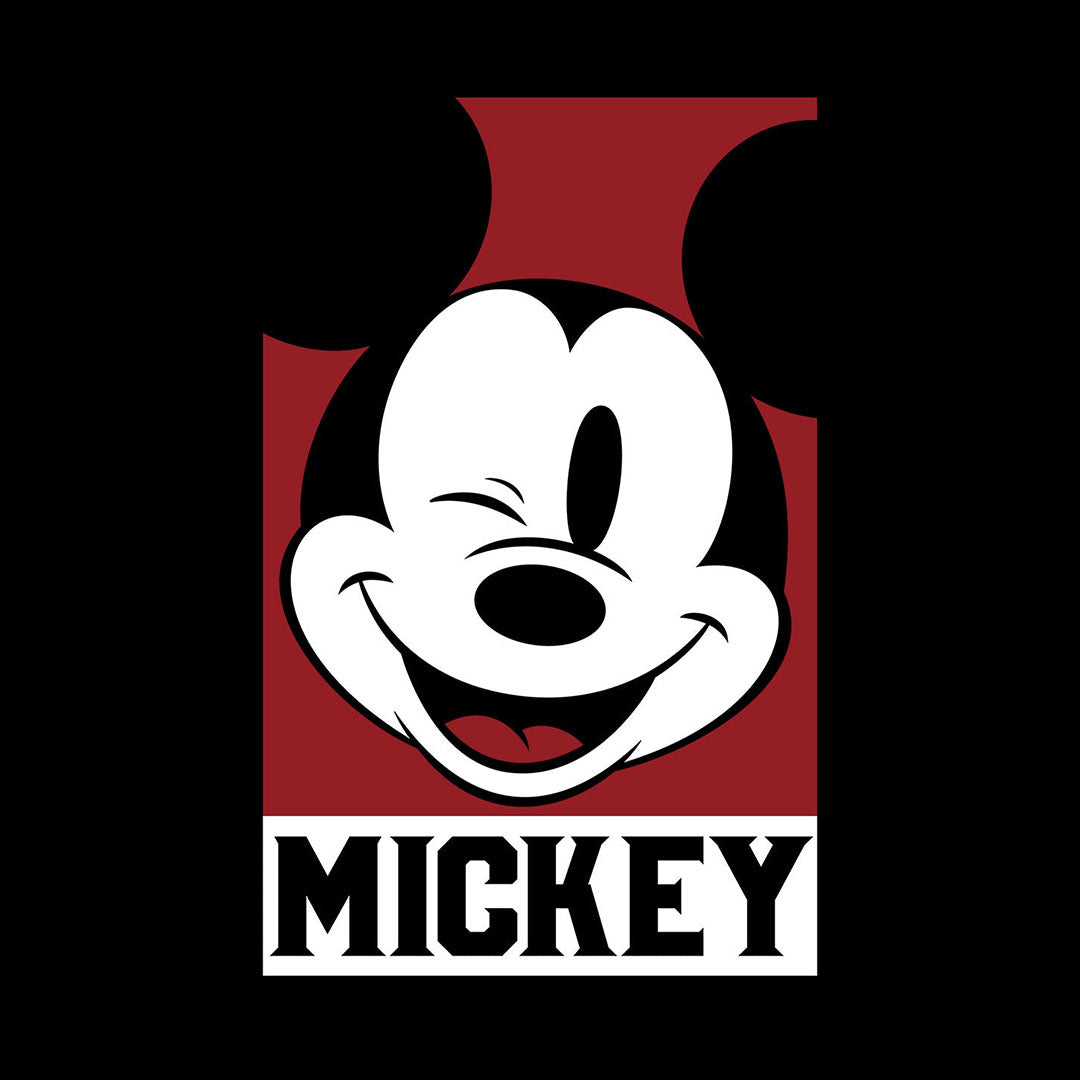 Disney Mickey Mouse Portrait Black T-Shirt - back view | Macmerise