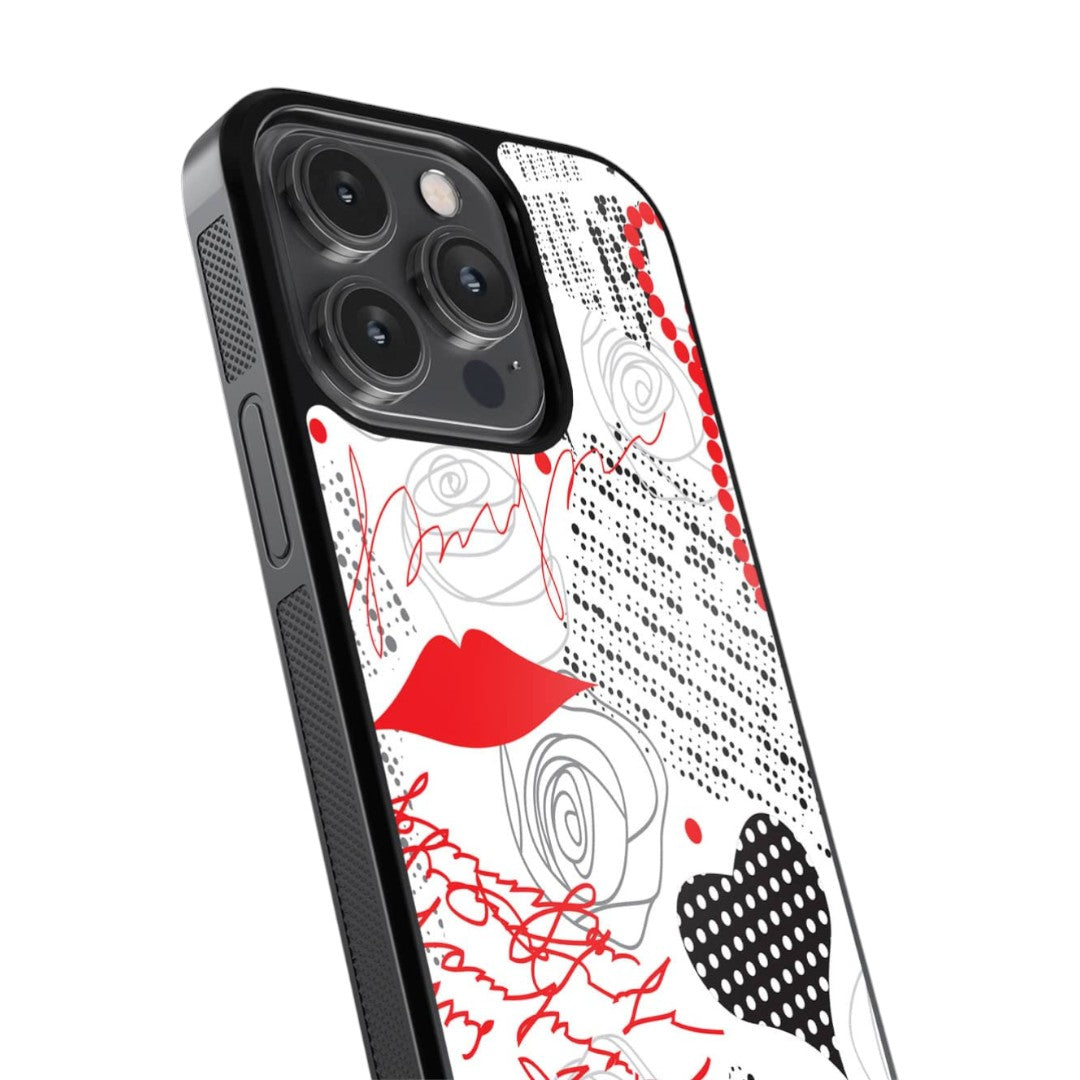 White Love Glass iPhone Case for iPhone 14 Pro | Macmerise