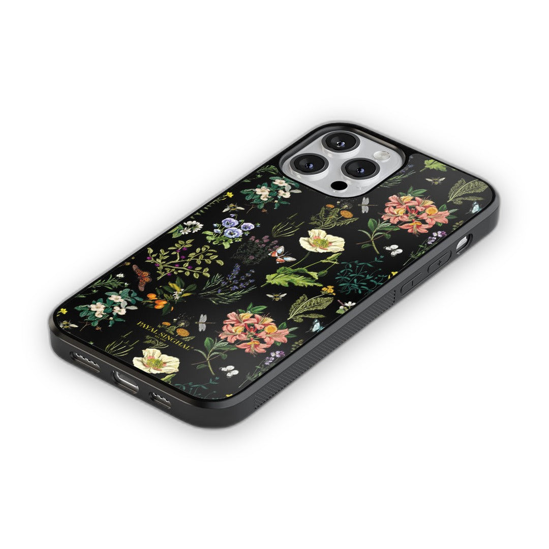Payal Singhal Titli Black Glass iPhone Case for iPhone 13 Pro | Macmerise
