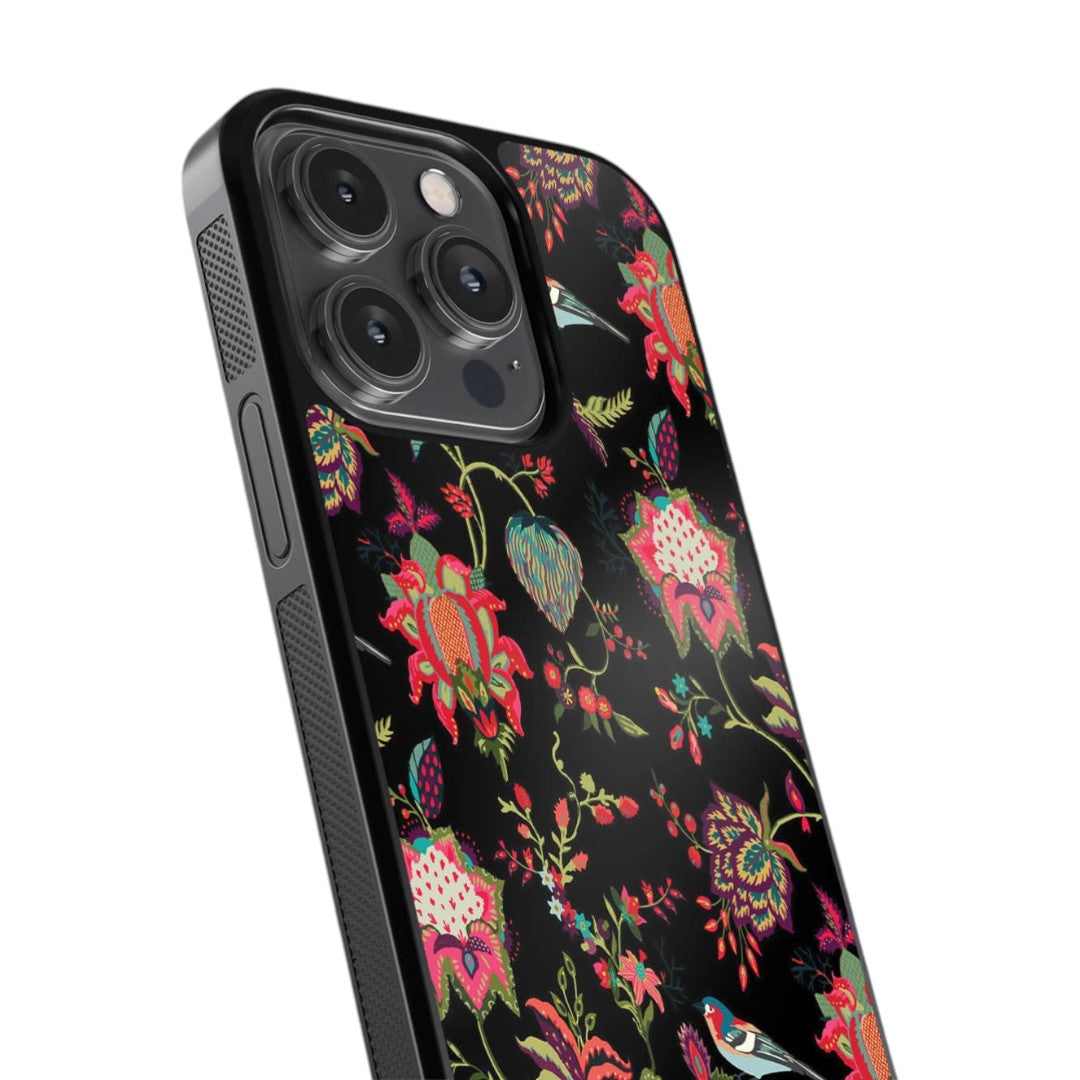 Payal Singhal Chidiya Black Glass iPhone Case for iPhone 14 Pro | Macmerise