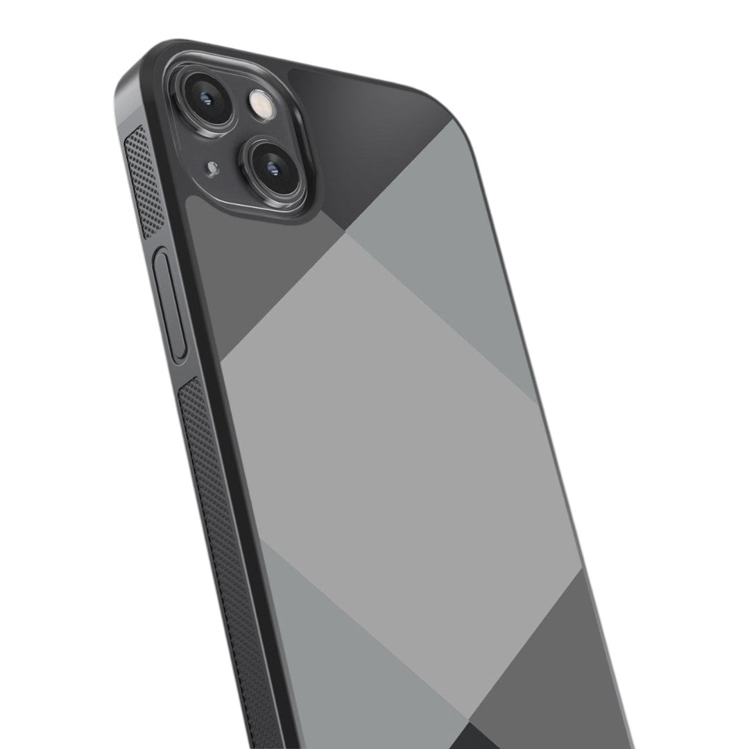 Criss Cross Grey Glass iPhone Case for iPhone 14 Plus | Macmerise