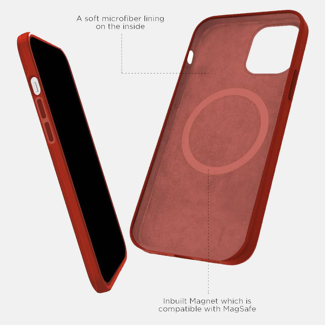 Basics Glass iPhone Case for iPhone 12 Mini Magsafe Silicone Orange | Macmerise