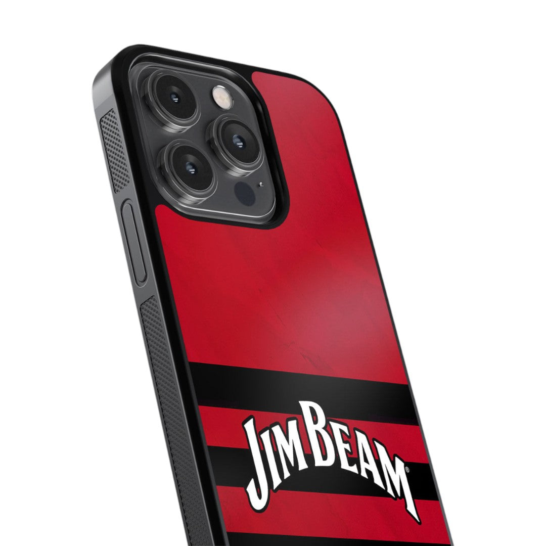 Jim Beam Red Stripes Glass iPhone Case for iPhone 14 Pro | Macmerise