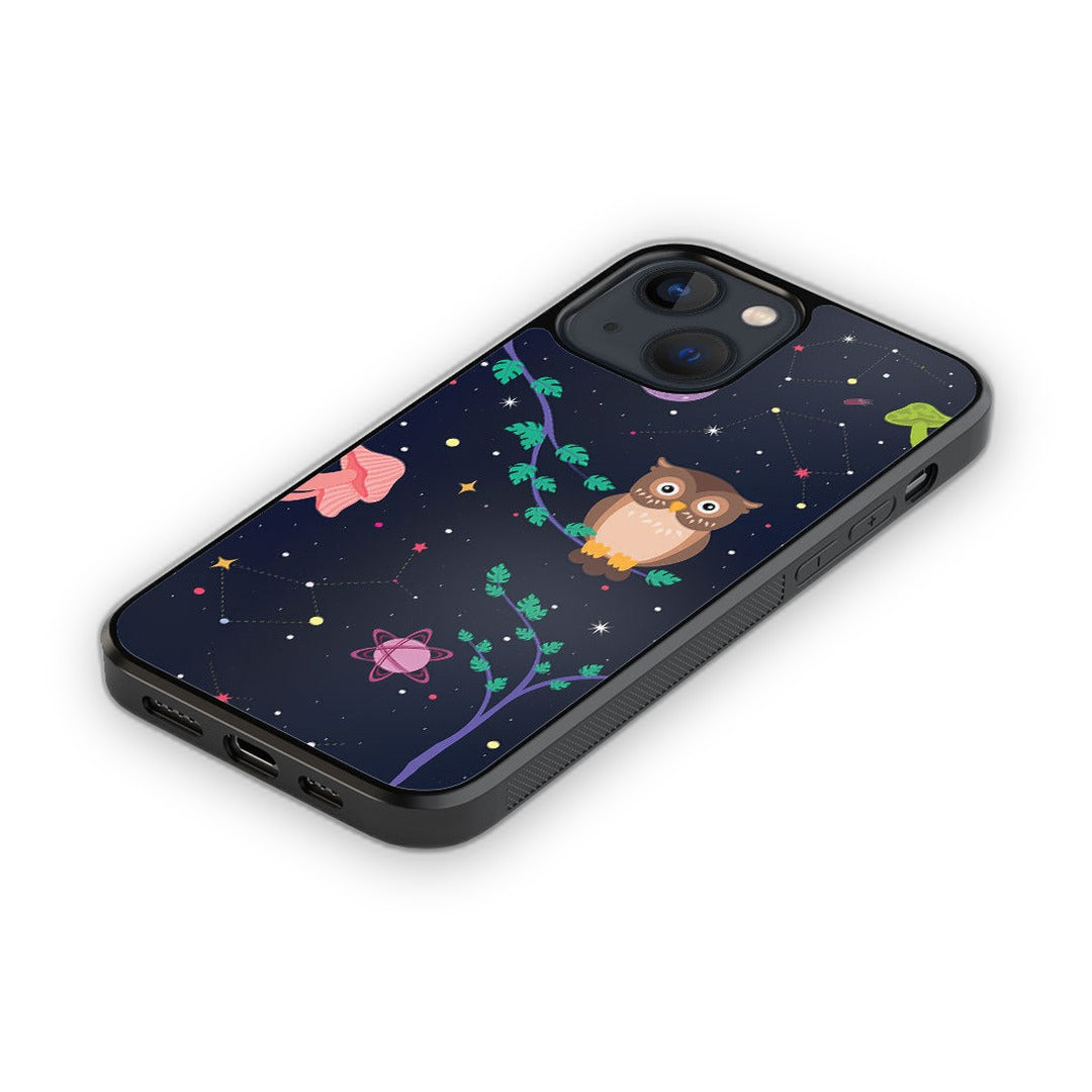 Space Owl Glass iPhone Case for iPhone 13 Mini | Macmerise