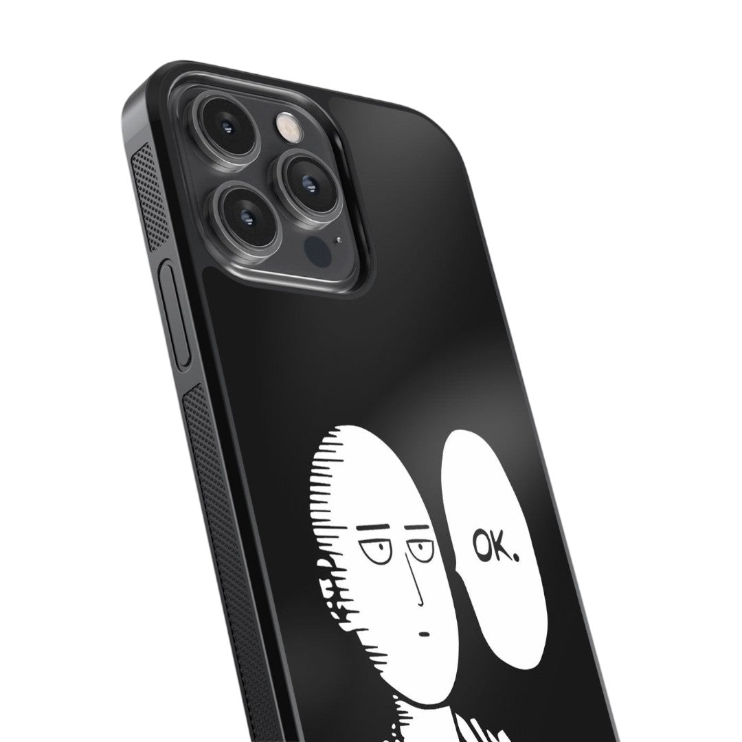 Saitama Not Impressed Glass iPhone Case for iPhone 14 Pro Max | Macmerise