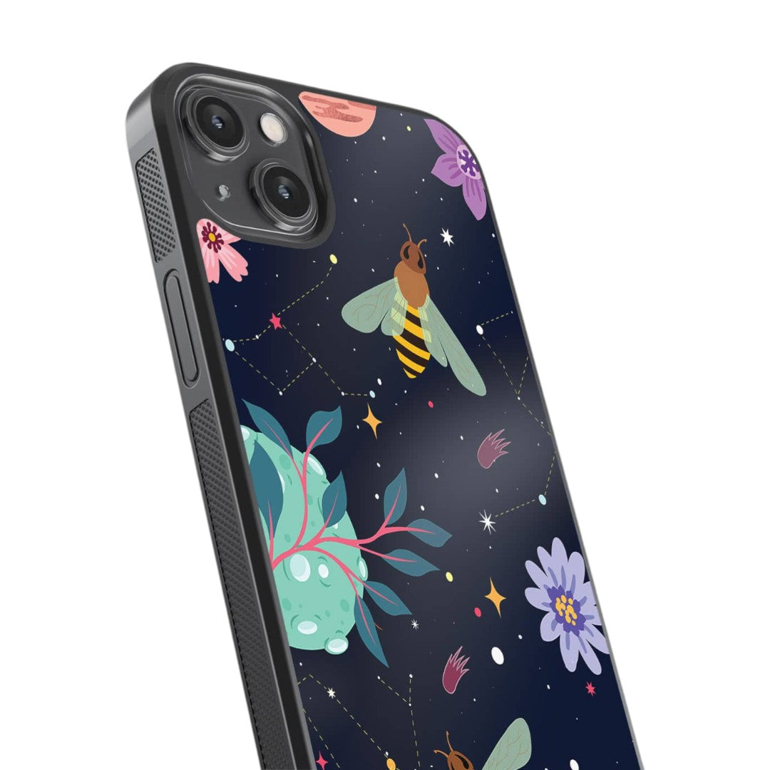 Space Bees Glass iPhone Case for iPhone 14 Plus | Macmerise