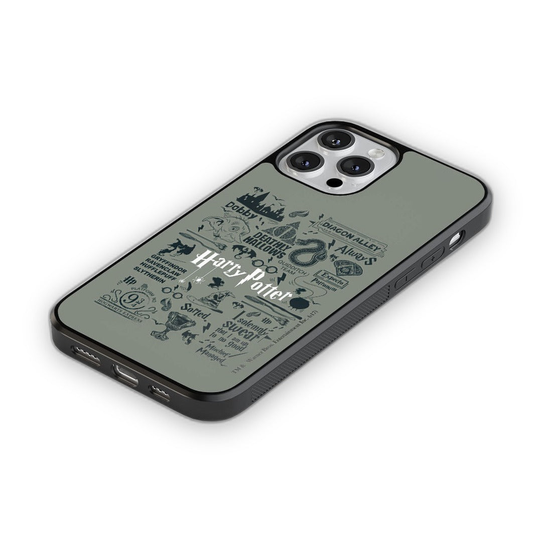 Harry Potter Infographic Grey Glass iPhone Case for iPhone 13 Pro | Macmerise