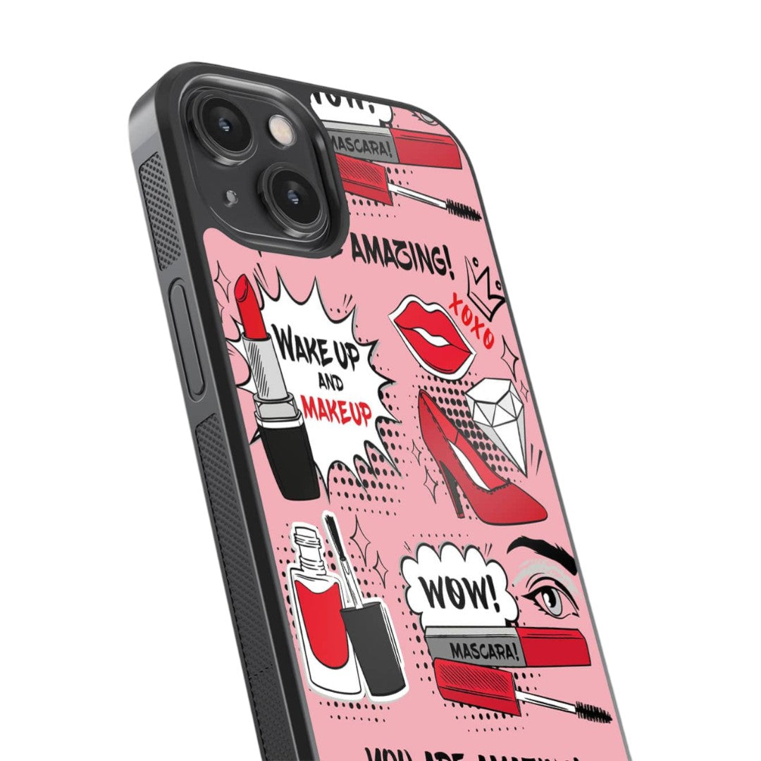 Wake Up and Makeup Glass iPhone Case for iPhone 14 | Macmerise