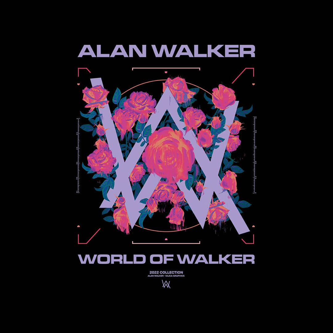 Alan Walker Melting Rose Black T-Shirt - back view | Macmerise