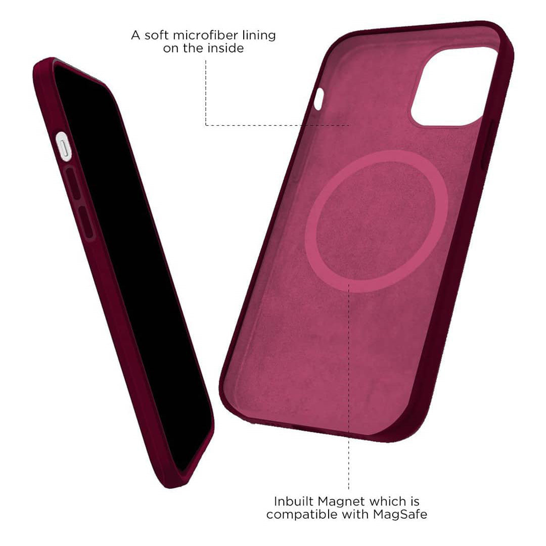 Basics iPhone 12 Silicone Case Burgandy | Macmerise
