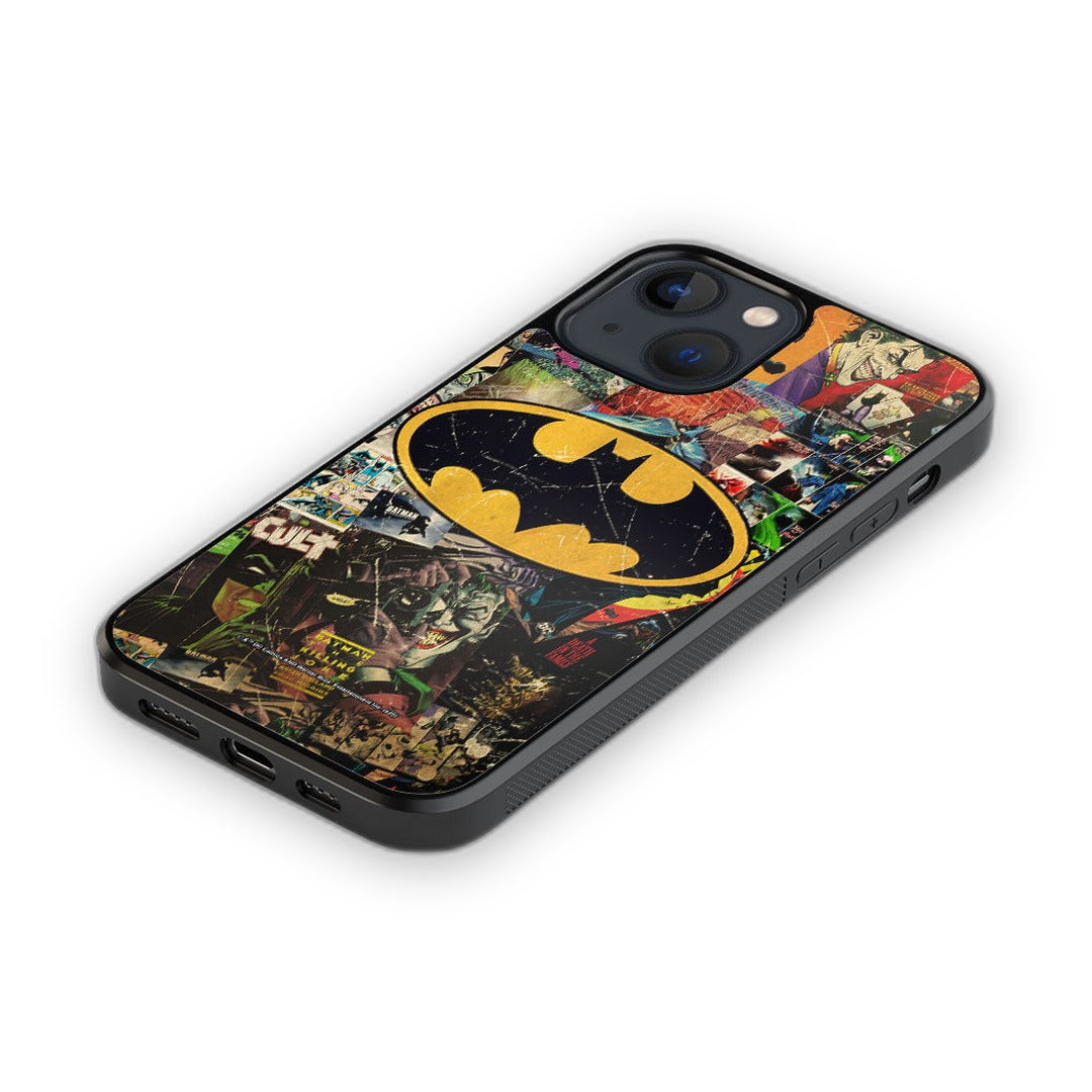 Comic Bat Glass iPhone Case for iPhone 13 Mini | Macmerise