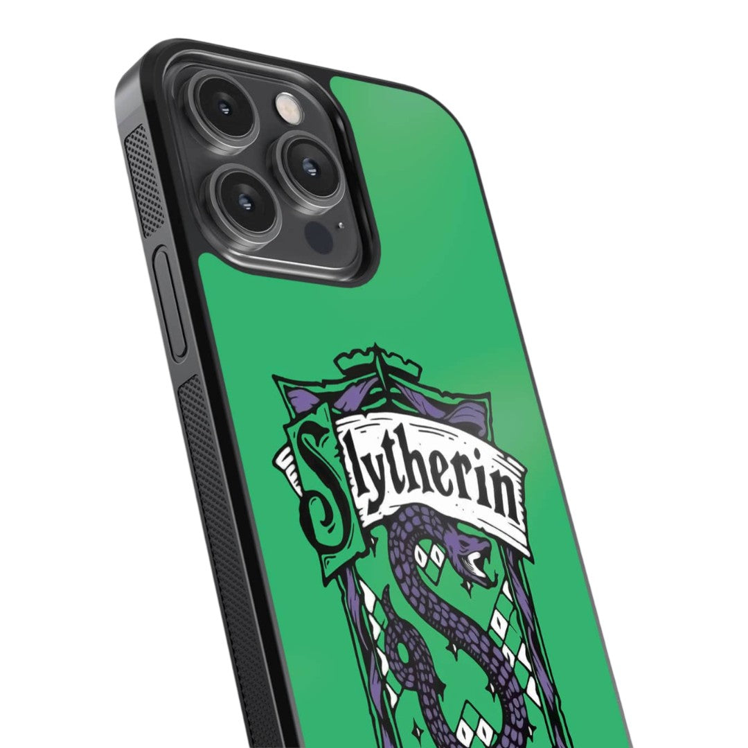 Crest Slytherin Glass iPhone Case for iPhone 14 Pro Max | Macmerise