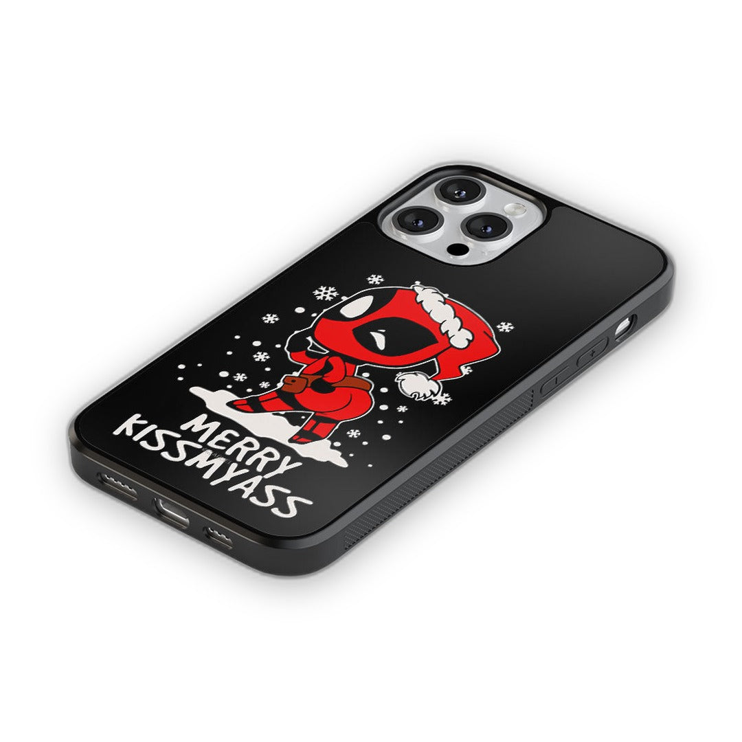 Merry Deadpool Glass iPhone Case for iPhone 13 Pro | Macmerise