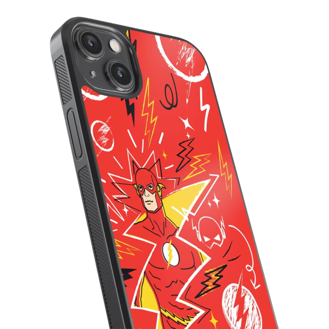 Flash Doodle Glass iPhone Case for iPhone 14 Plus | Macmerise