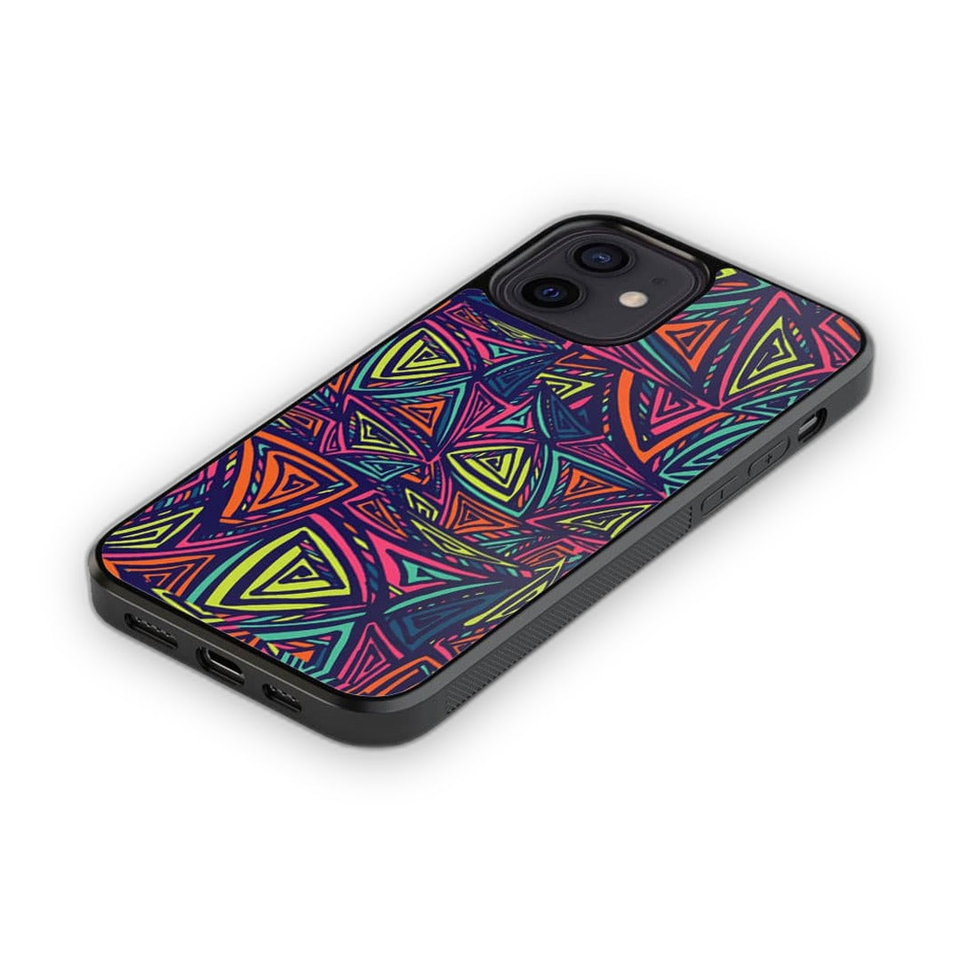 Neon Angles Glass iPhone Case for iPhone 12 | Macmerise
