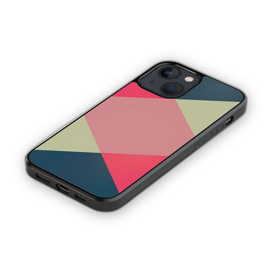 Criss Cross Teal Glass iPhone Case for iPhone 13 Mini | Macmerise