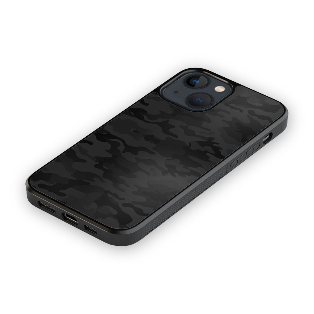 Camo Army Black Glass iPhone Case for iPhone 13 | Macmerise