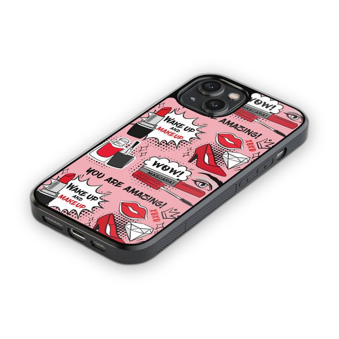 Wake Up and Makeup Glass iPhone Case for iPhone 14 | Macmerise