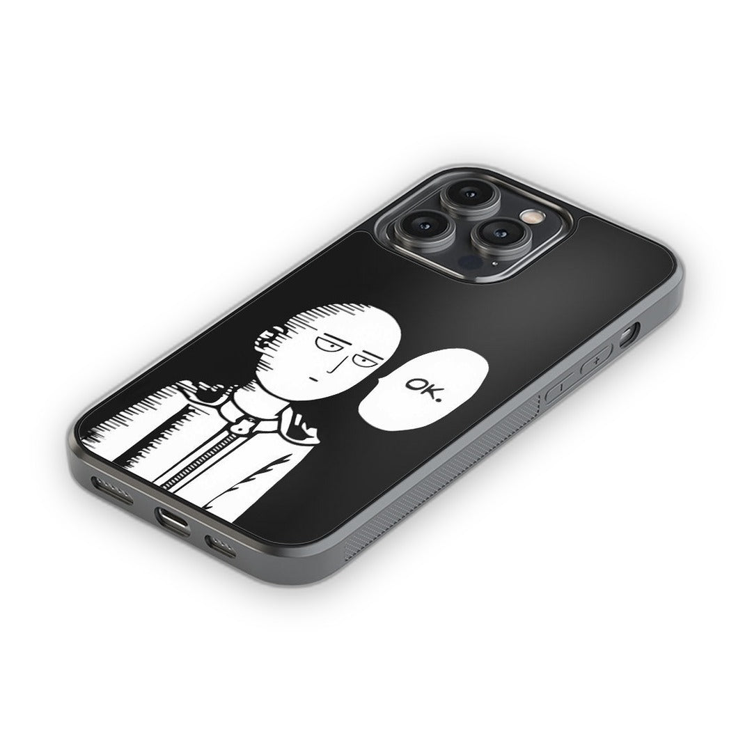 Saitama Not Impressed Glass iPhone Case for iPhone 14 Pro Max | Macmerise