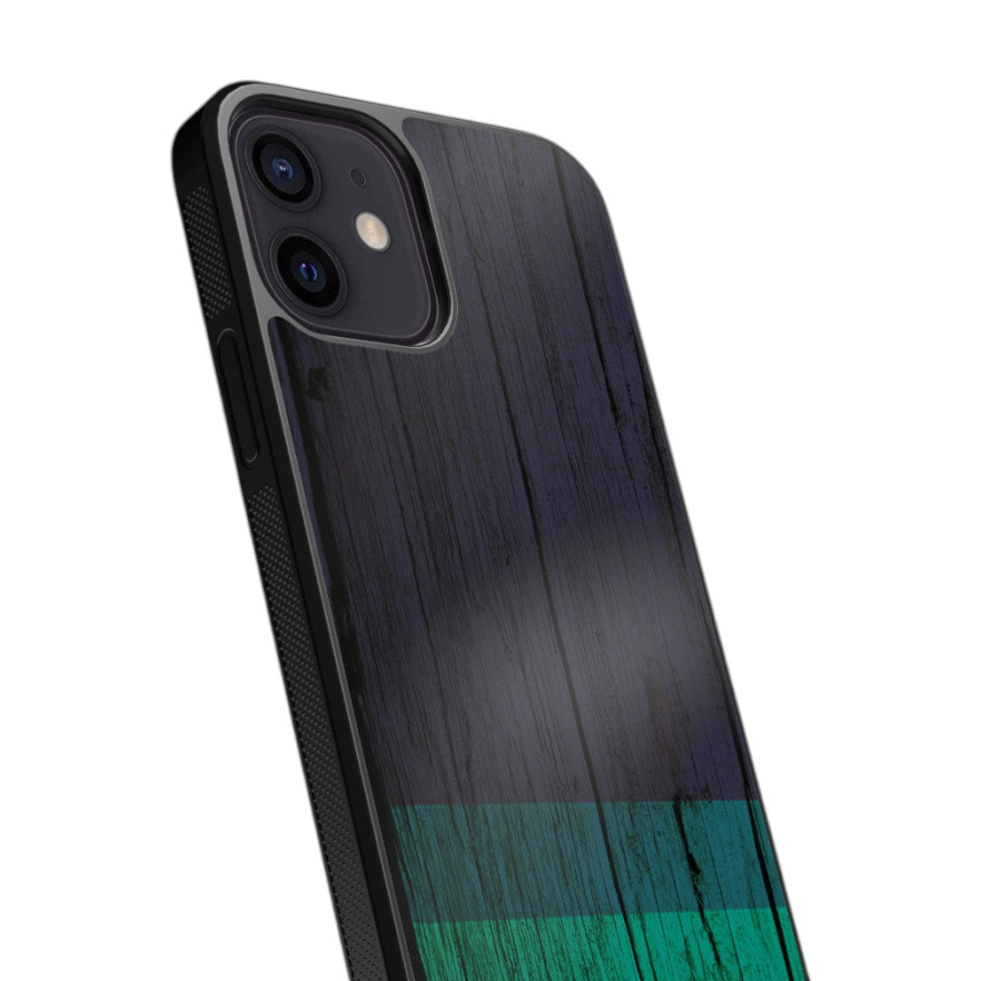 Wood Stripes Blue Glass iPhone Case for iPhone 12 | Macmerise