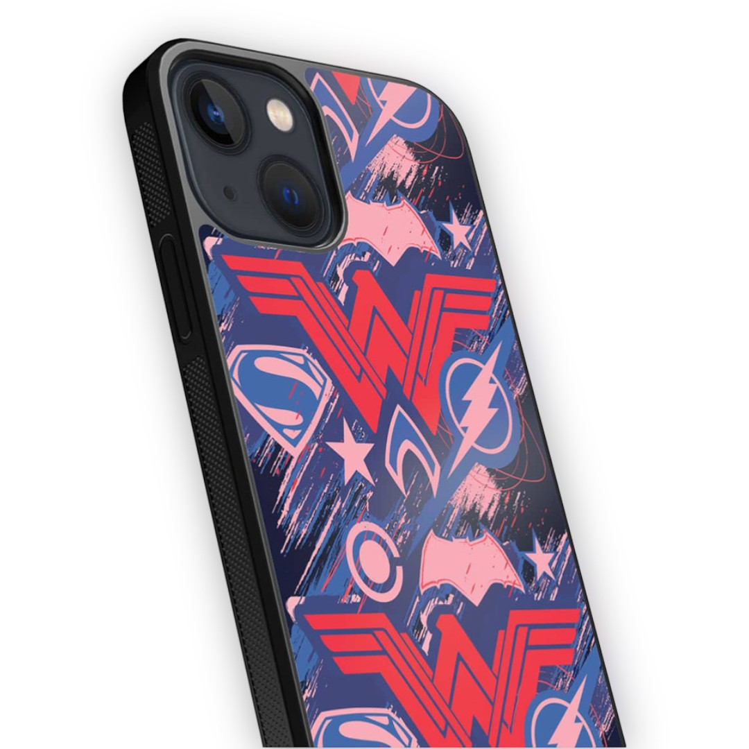 Jl Scribbled Logos Glass iPhone Case for iPhone 13 Mini | Macmerise