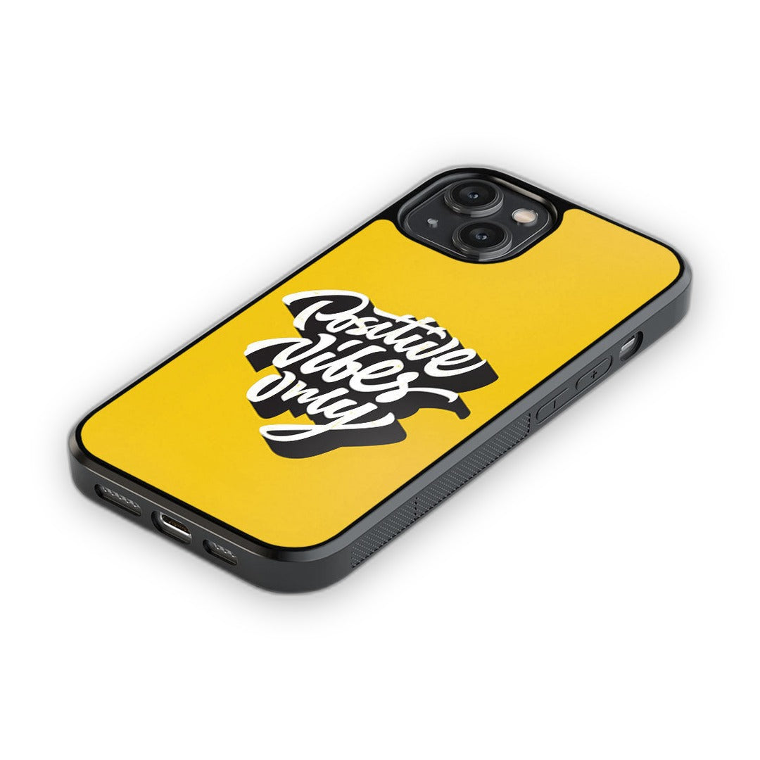 Positive Vibes Only Glass iPhone Case for iPhone 14 | Macmerise