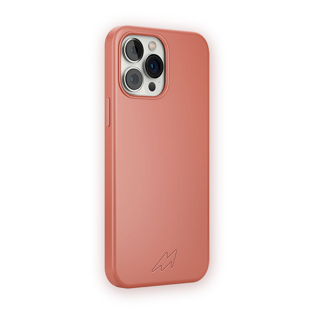 Basics iPhone 13 Pro Max Silicone Case Orange - side view | Macmerise