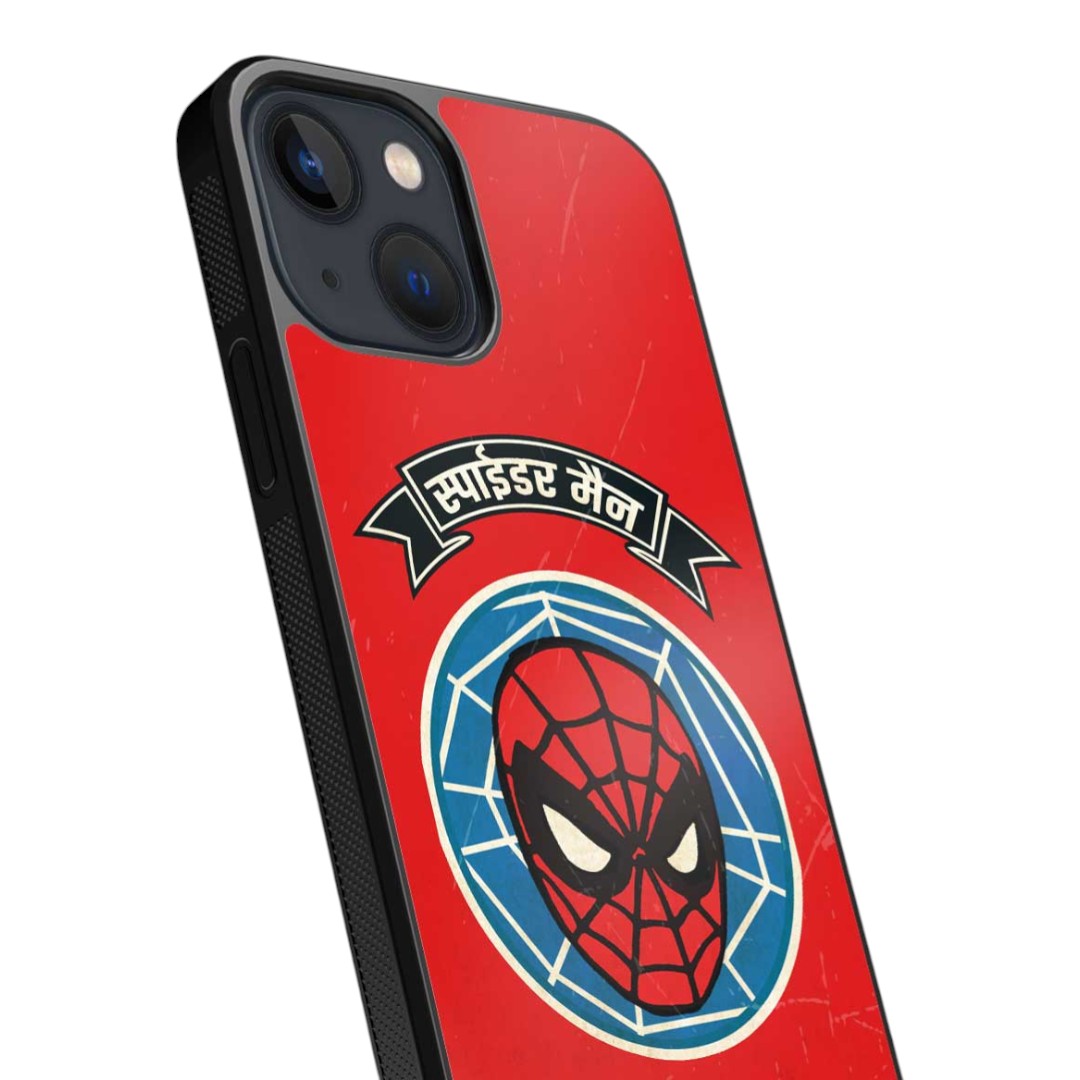 Desi Spiderman Badge Glass iPhone Case for iPhone 13 | Macmerise