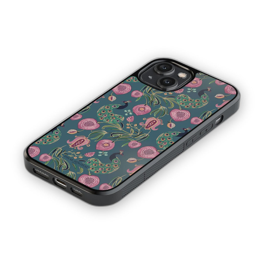 Payal Singhal Anaar and Mor iPhone 14 Cover Blue - back view | Macmerise