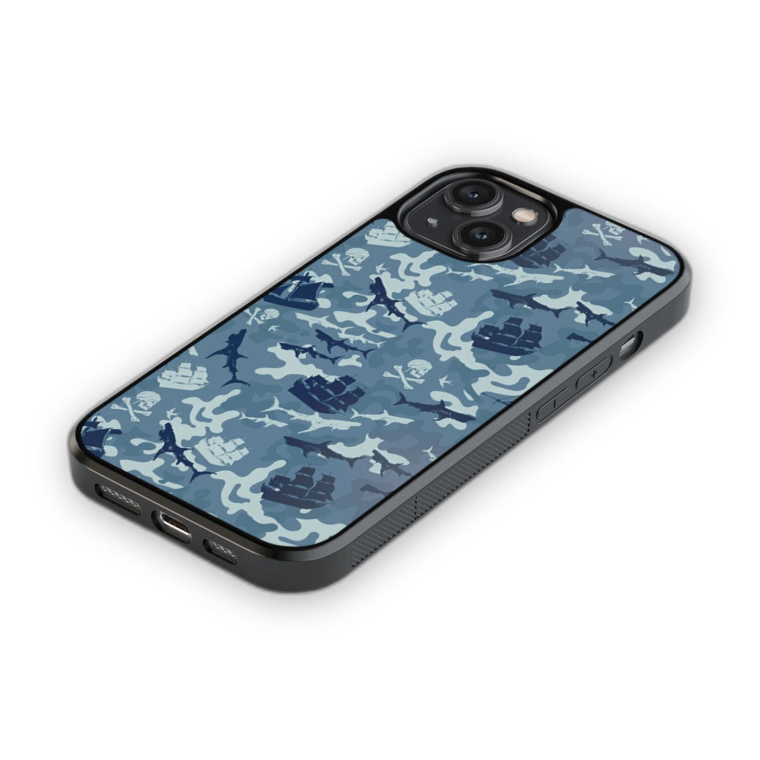 Pirates Pattern Glass iPhone Case for iPhone 14 | Macmerise