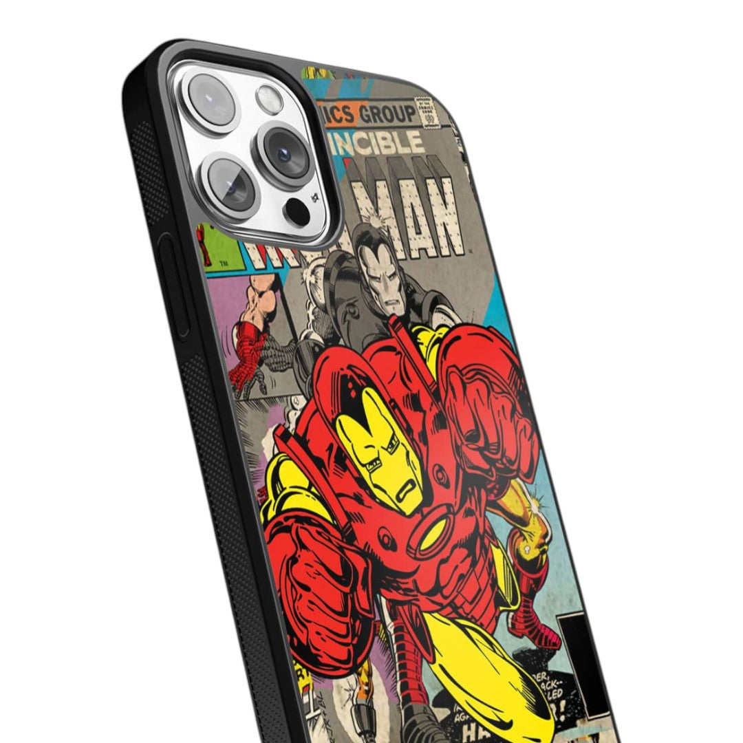 Comic Iron Man Glass iPhone Case for iPhone 13 Pro | Macmerise