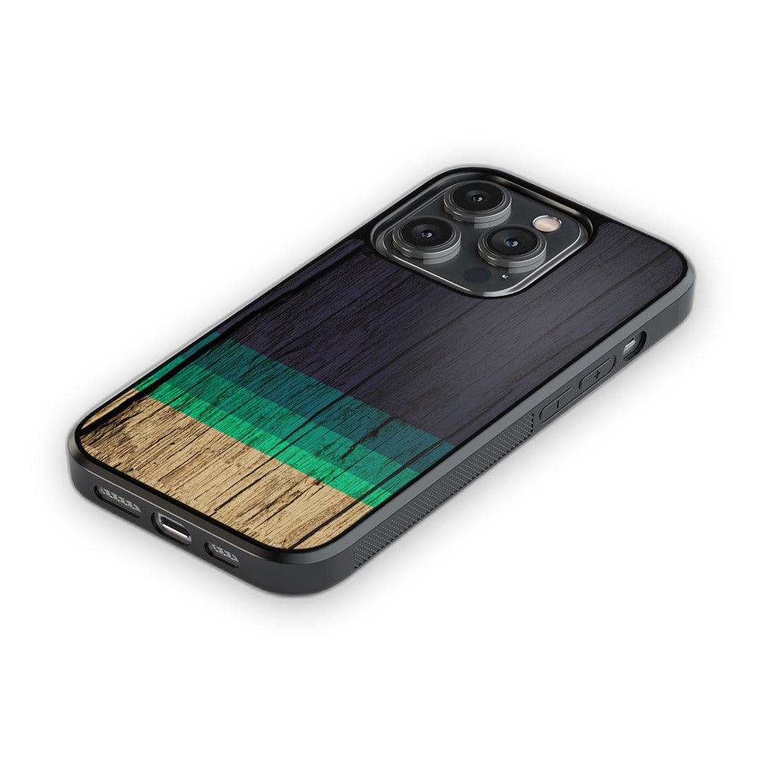 Wood Stripes Blue Glass iPhone Case for iPhone 14 Pro | Macmerise