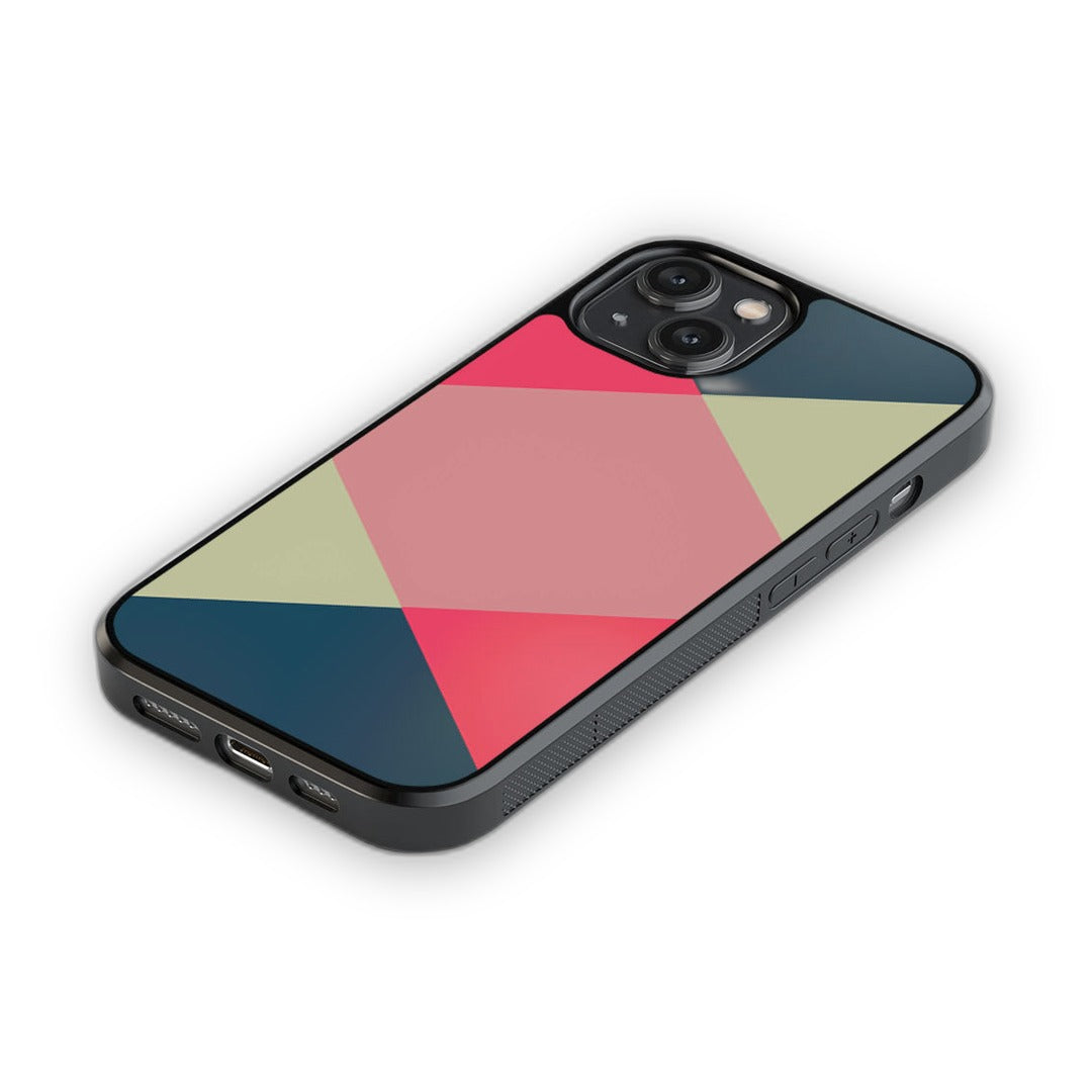 Criss Cross iPhone 14 Cover Teal - back view | Macmerise
