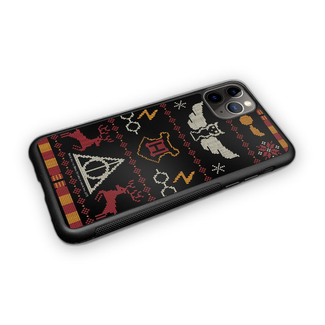 Harry Potter Christmas Pattern Glass iPhone Case for iPhone 11 Pro Max | Macmerise