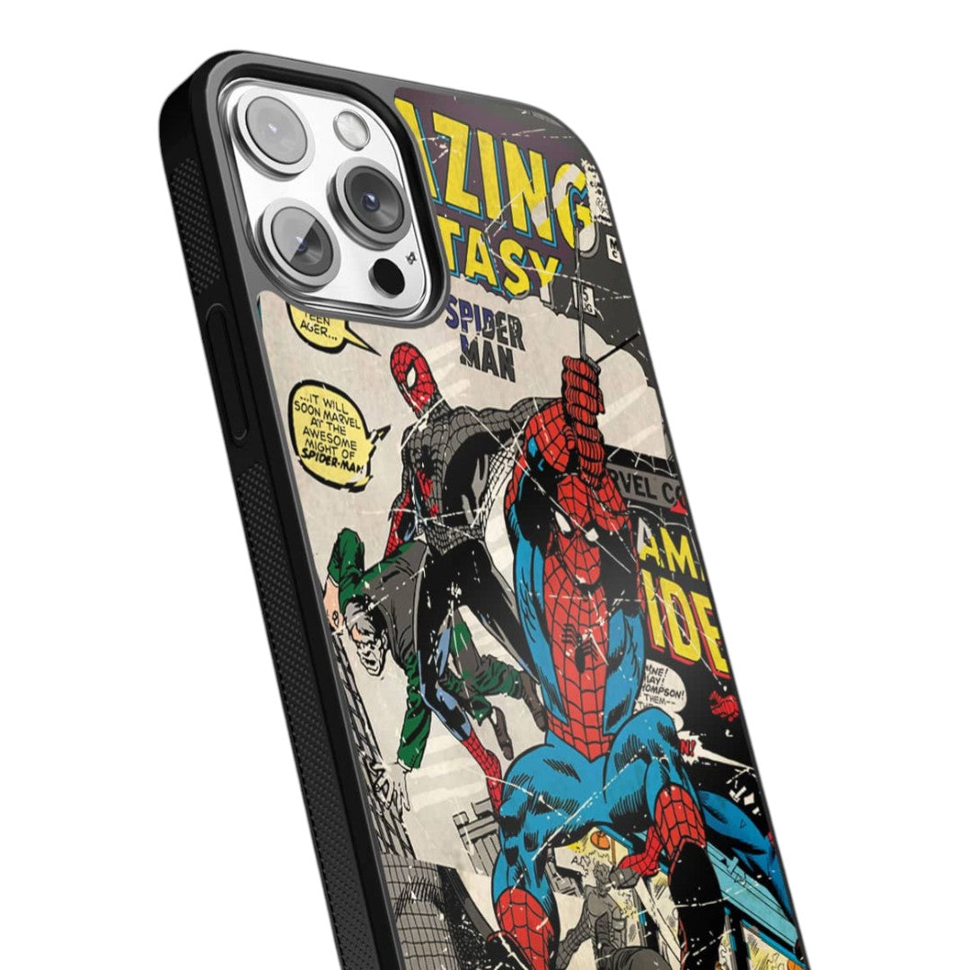 Comic Spidey Glass iPhone Case for iPhone 13 Pro Max | Macmerise