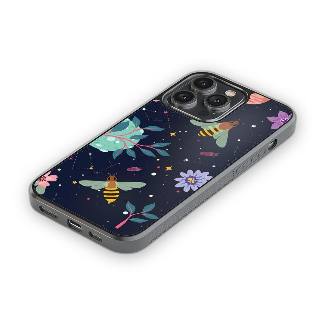Space Bees Glass iPhone Case for iPhone 14 Pro Max | Macmerise