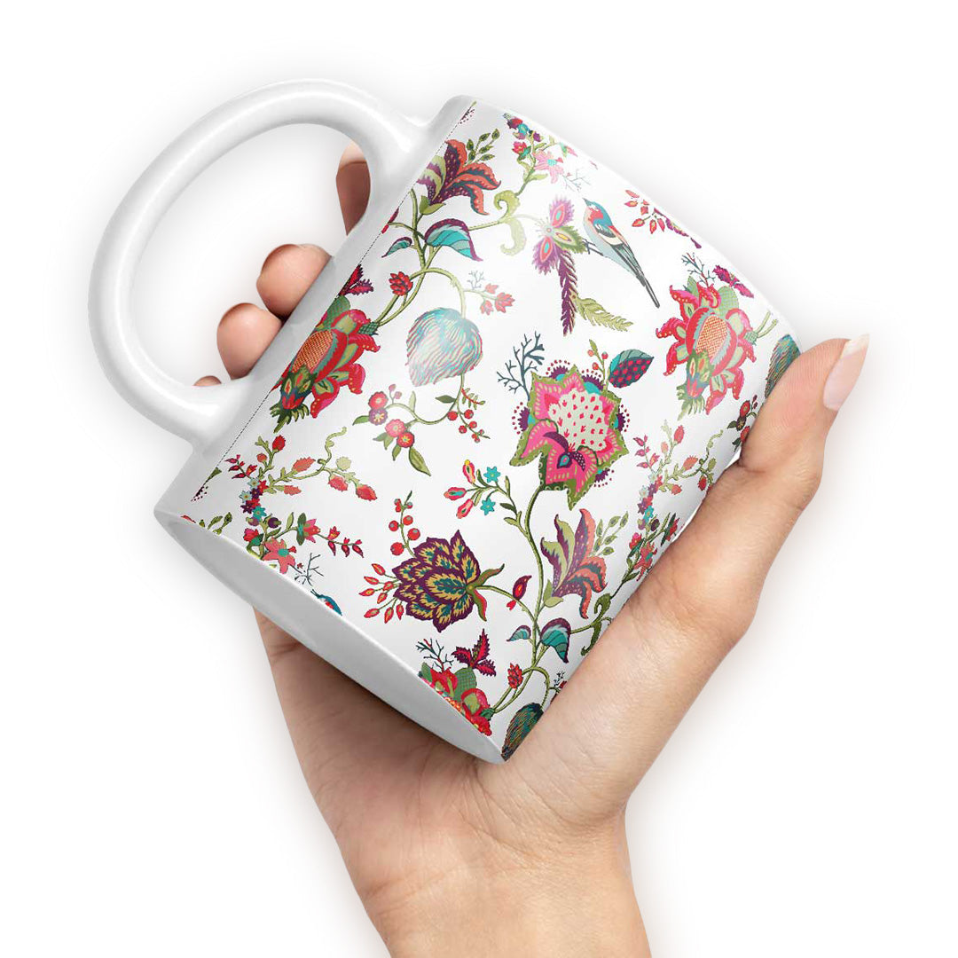 Payal Singhal Chidiya Coffee Mug White - back view | Macmerise