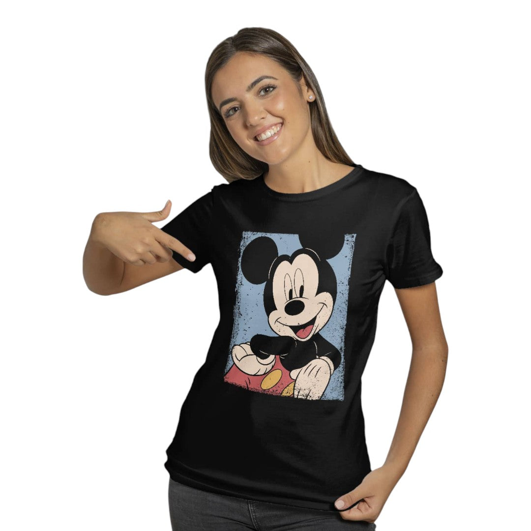 Disney Grunge Mickey Black T-Shirt - detail 2 view | Macmerise