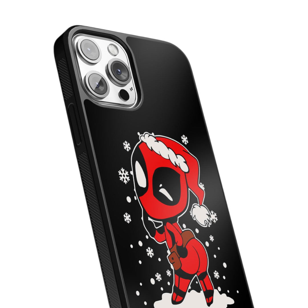 Merry Deadpool Glass iPhone Case for iPhone 13 Pro | Macmerise