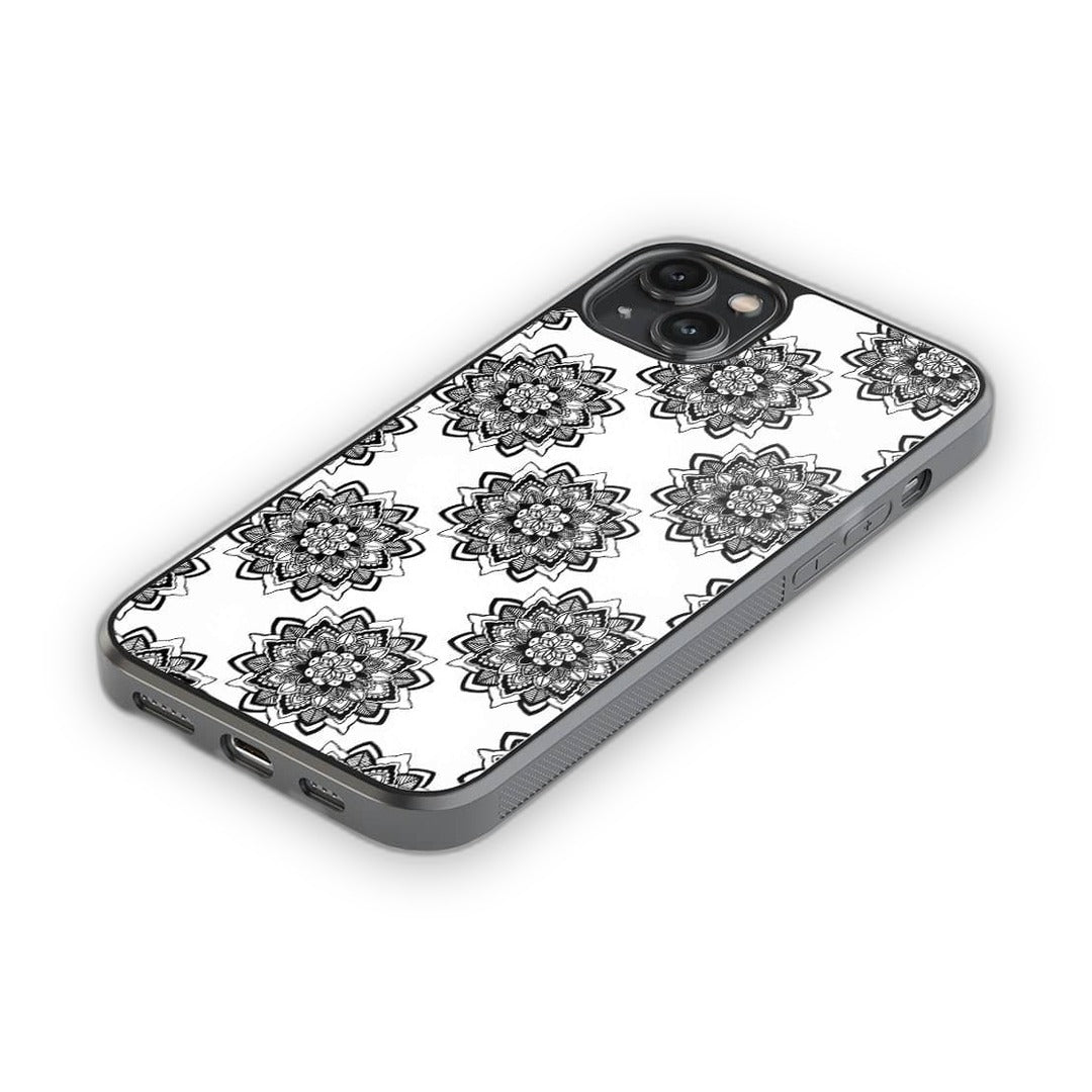 Mandala Black Glass iPhone Case for iPhone 14 Plus | Macmerise