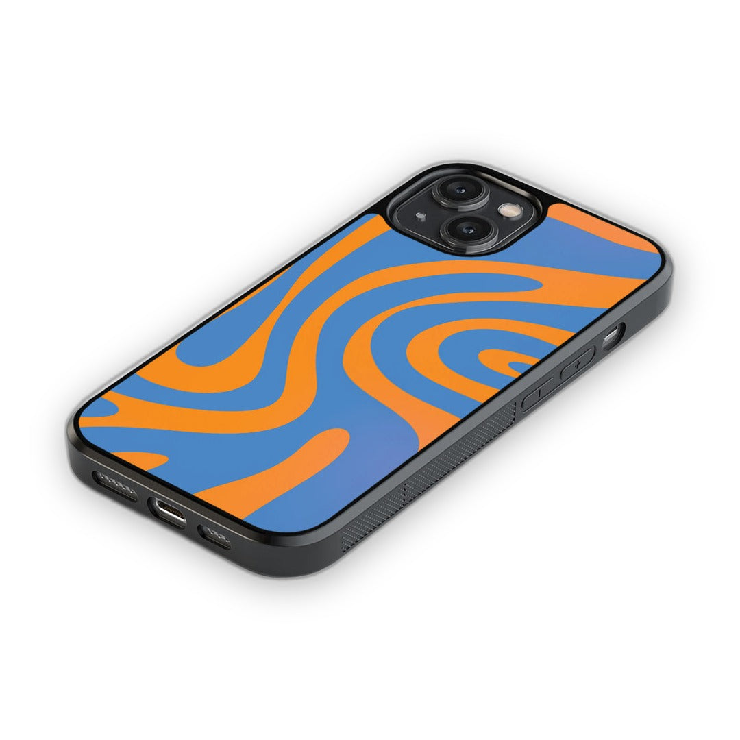 Wavy Whimsy Orange Glass iPhone Case for iPhone 14 | Macmerise