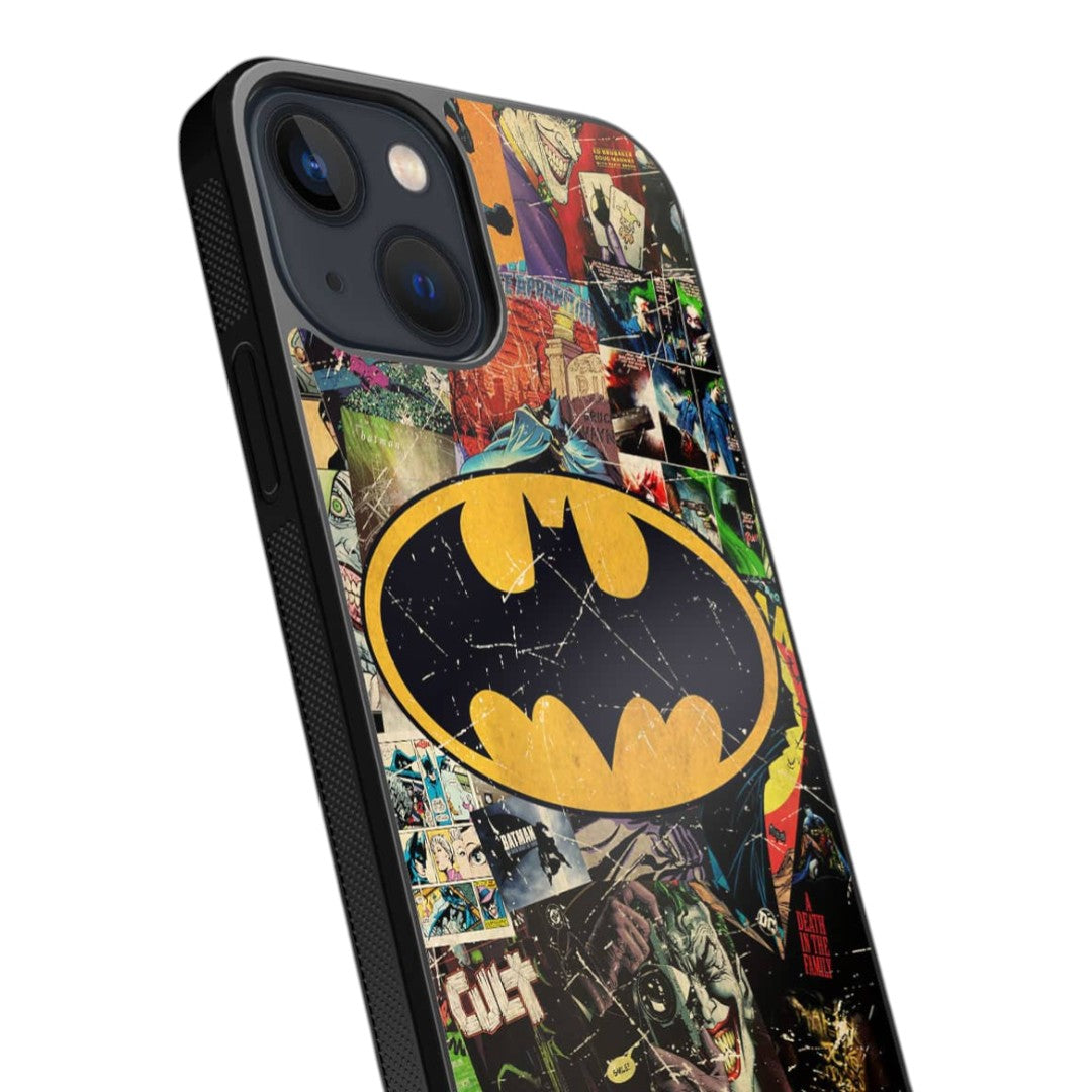 Comic Bat Glass iPhone Case for iPhone 13 Mini | Macmerise