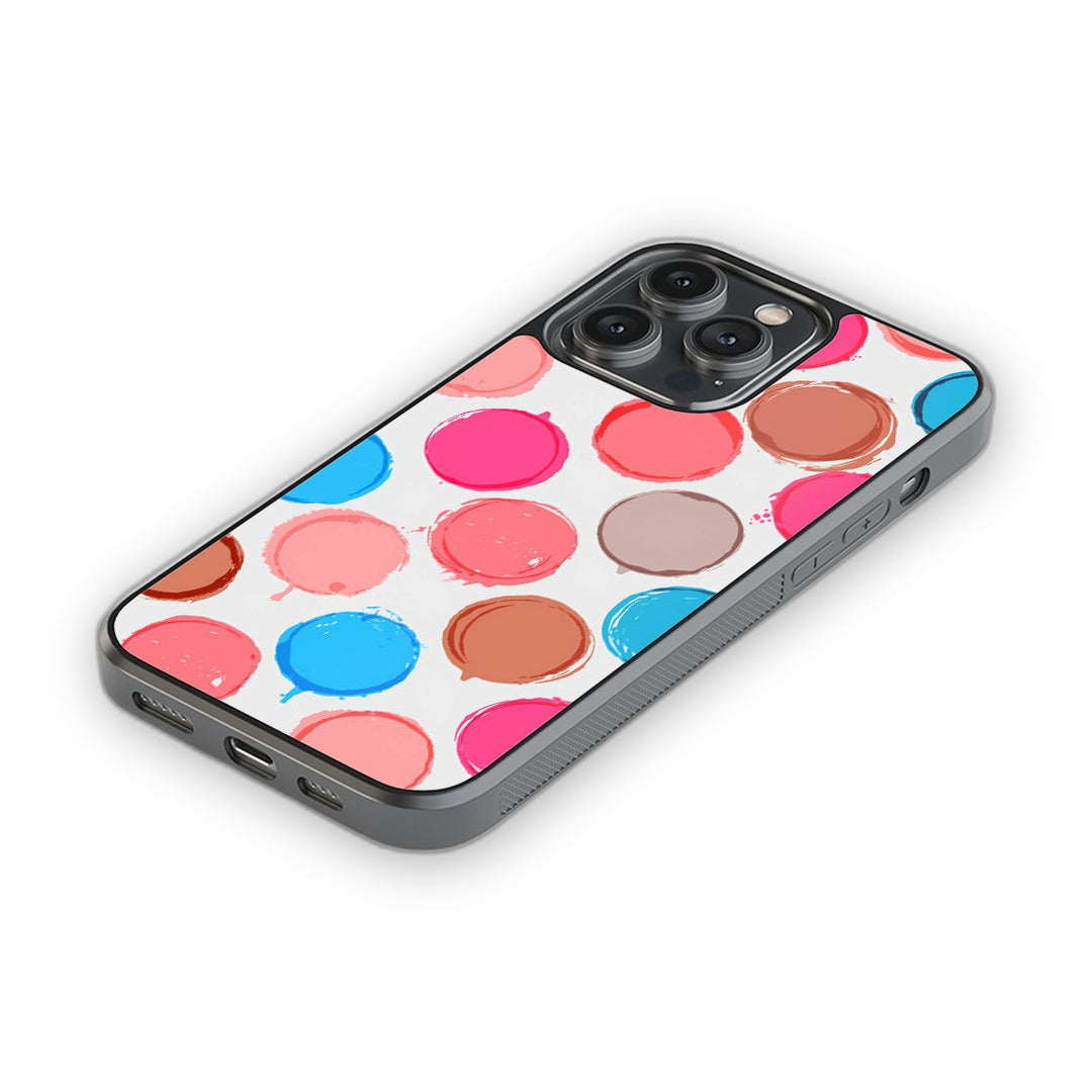 Polka Dot Canvas Glass iPhone Case for iPhone 14 Pro Max | Macmerise