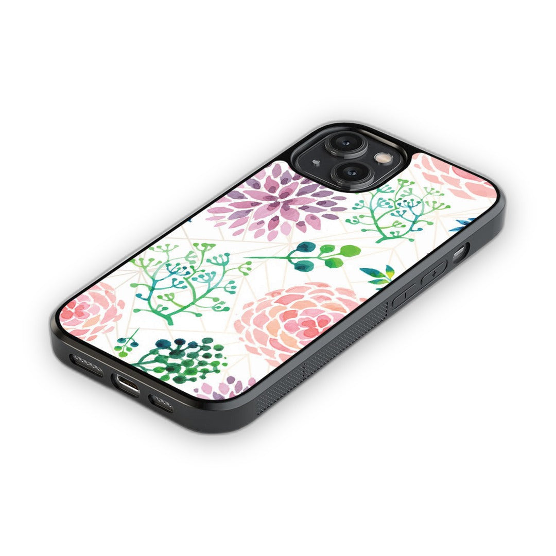 Ferns and Flowers Glass iPhone Case for iPhone 14 | Macmerise