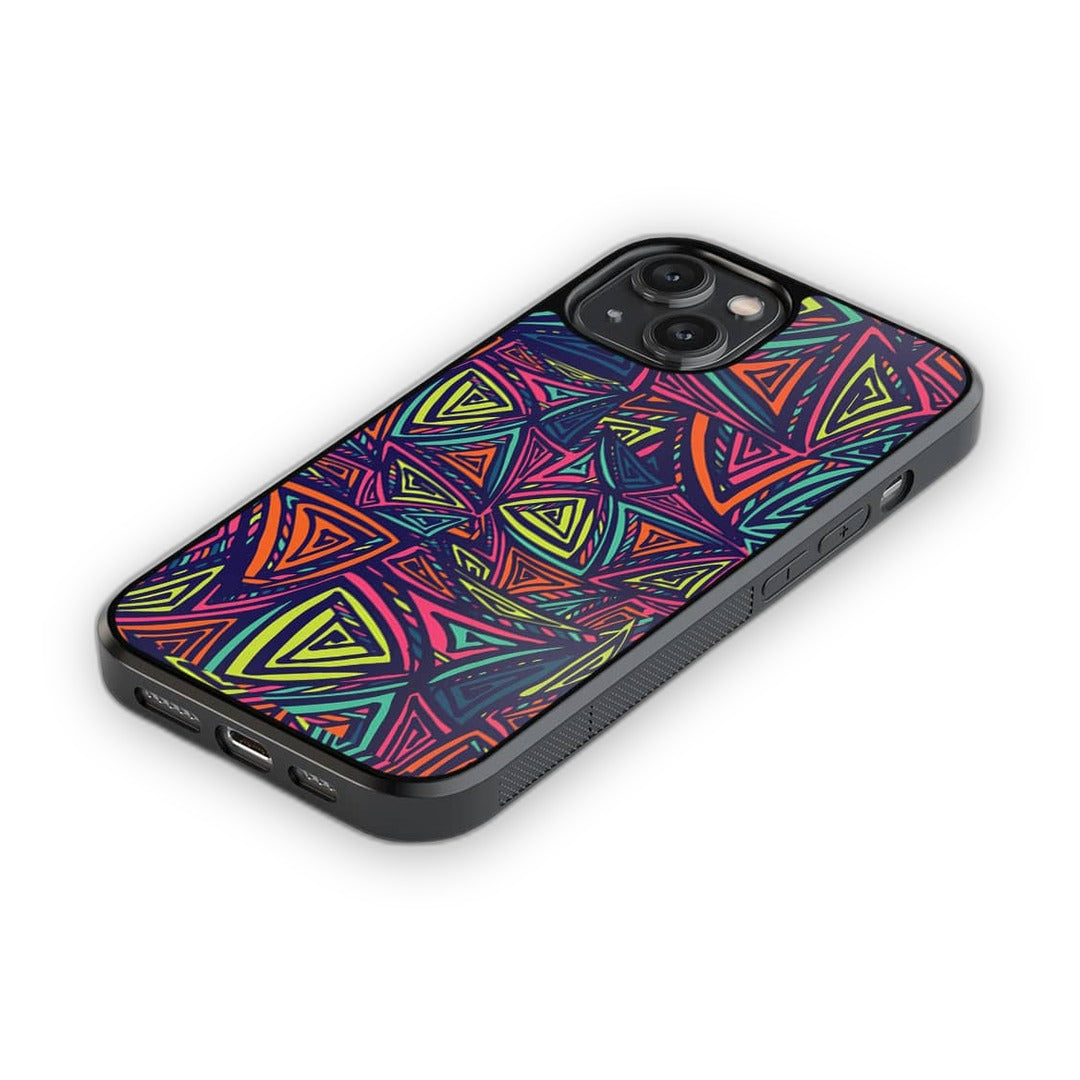 Neon Angles Glass iPhone Case for iPhone 14 | Macmerise