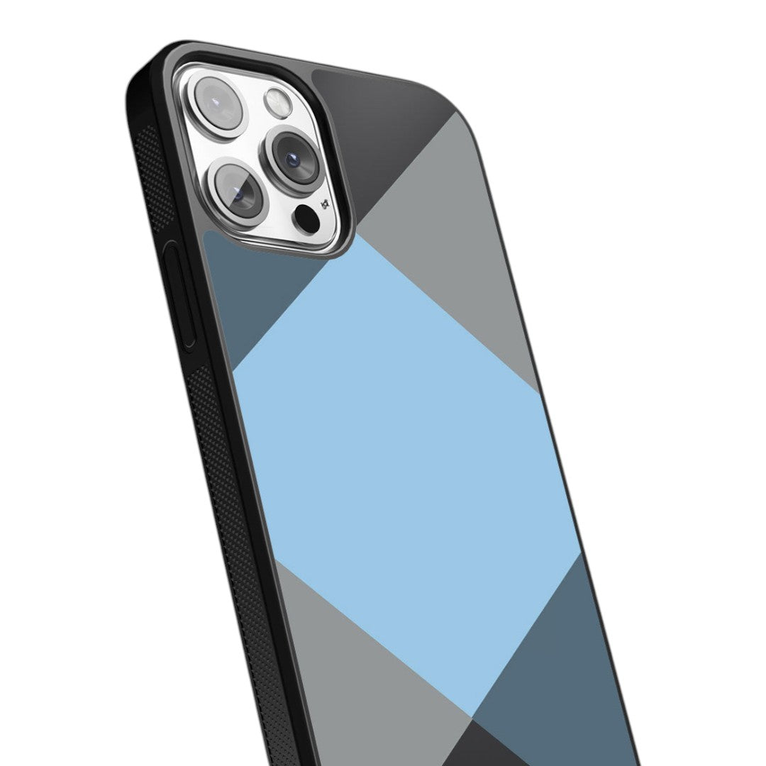 Criss Cross Blue Glass iPhone Case for iPhone 13 Pro | Macmerise
