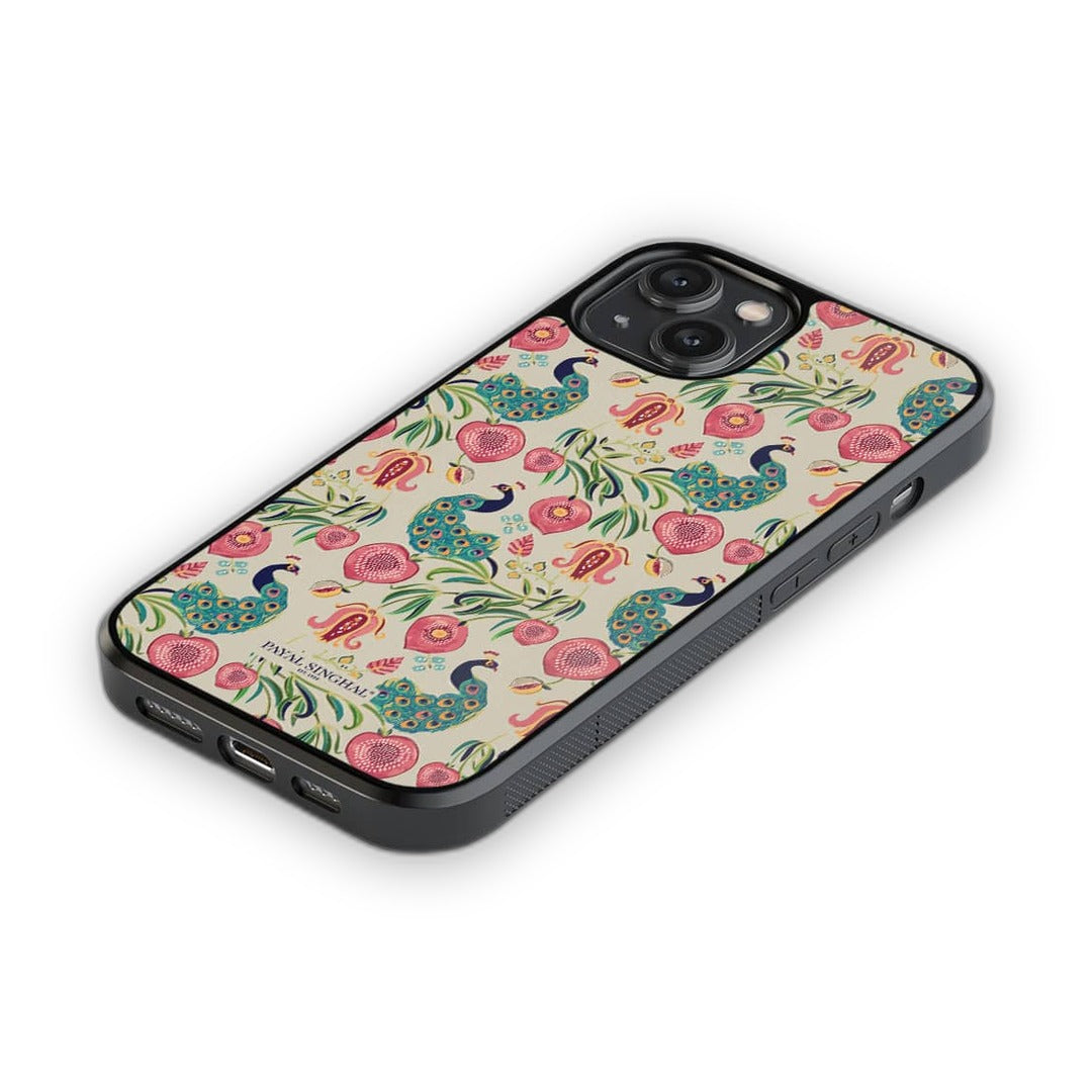 Payal Singhal Anaar and Mor iPhone 14 Cover Beige - back view | Macmerise