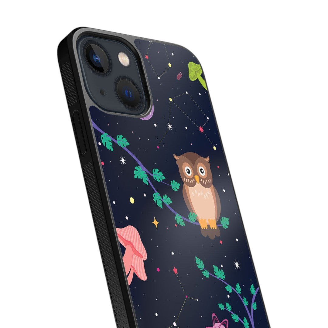 Space Owl Glass iPhone Case for iPhone 13 Mini | Macmerise