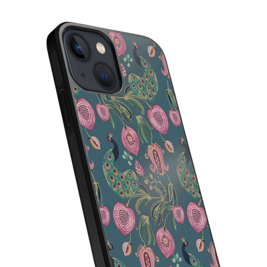 Payal Singhal Anaar and Mor Blue Glass iPhone Case for iPhone 13 Mini | Macmerise